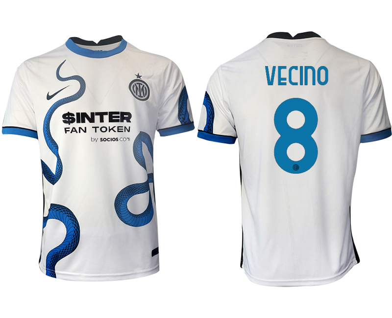 Men 2021-2022 Club Inter Milan away aaa version white #8 Soccer Jersey